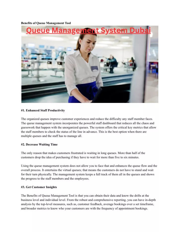 benefits of queue management tool