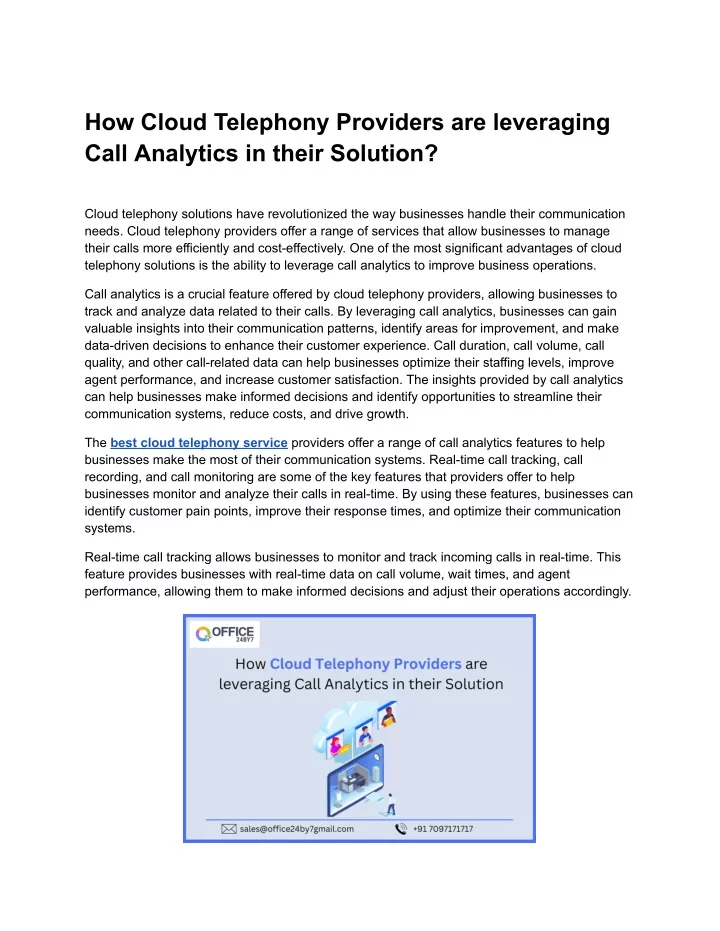 how cloud telephony providers are leveraging call