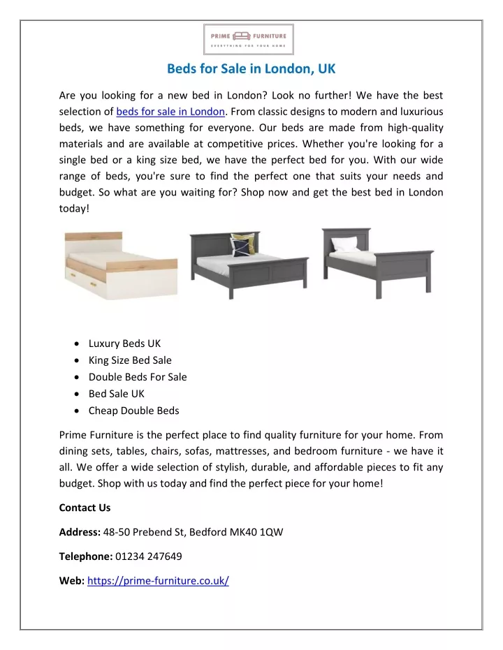 beds for sale in london uk