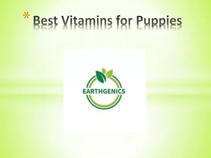 best vitamins for puppies