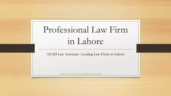 professional law firm in lahore