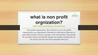 what is non profit orgnization https