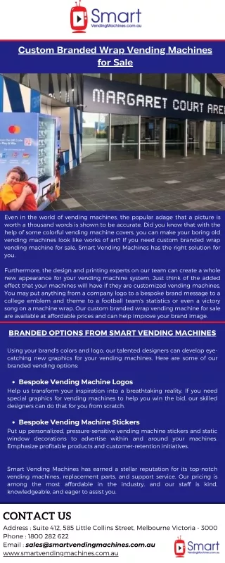 Custom Branded Wrap Vending Machines for Sale