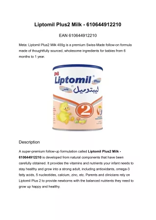 liptomil plus2 milk 610644912210