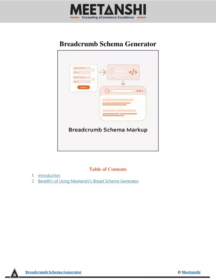 breadcrumb schema generator table of contents