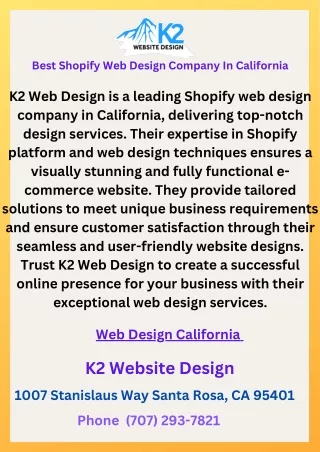 best shopify web design company in california