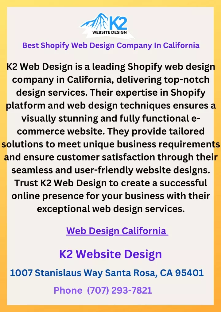 best shopify web design company in california