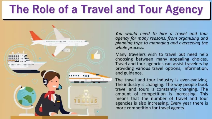 the role of a travel and tour agency