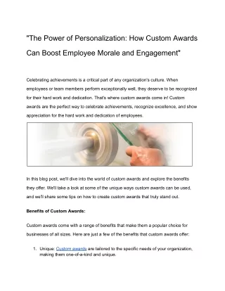 the power of personalization how custom awards