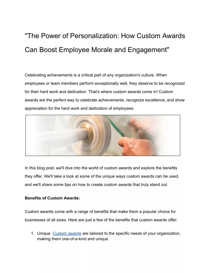 the power of personalization how custom awards