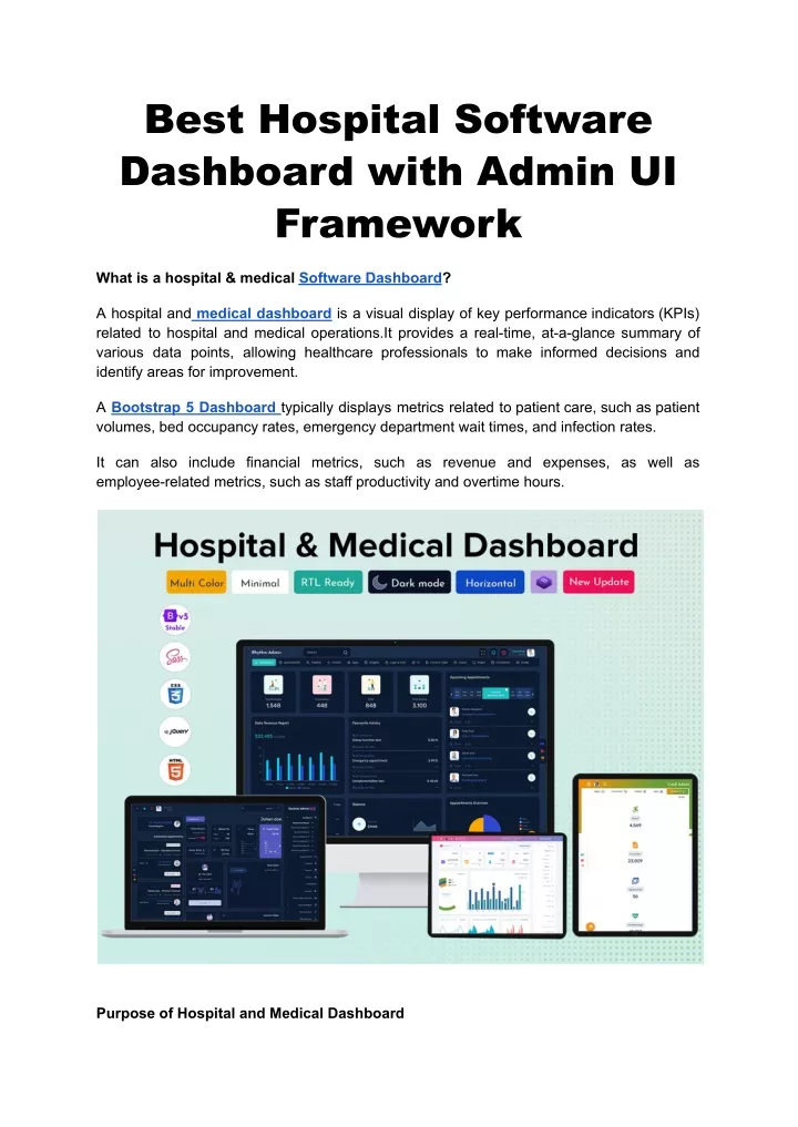 best hospital software dashboard with admin