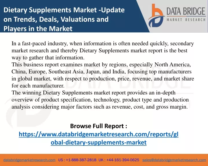 dietary supplements market update on trends deals