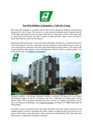 top most builders in bangalore coevolve group