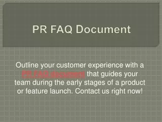 pr faq document