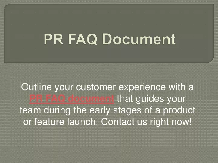 pr faq document