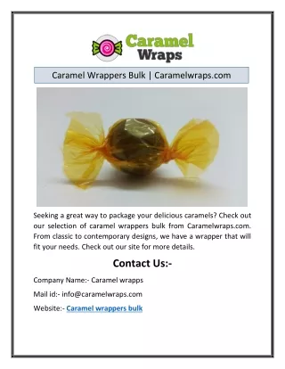 Caramel Wrappers Bulk | Caramelwraps.com