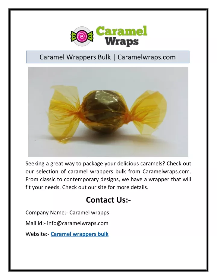 caramel wrappers bulk caramelwraps com
