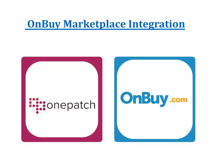 onbuy marketplace integration