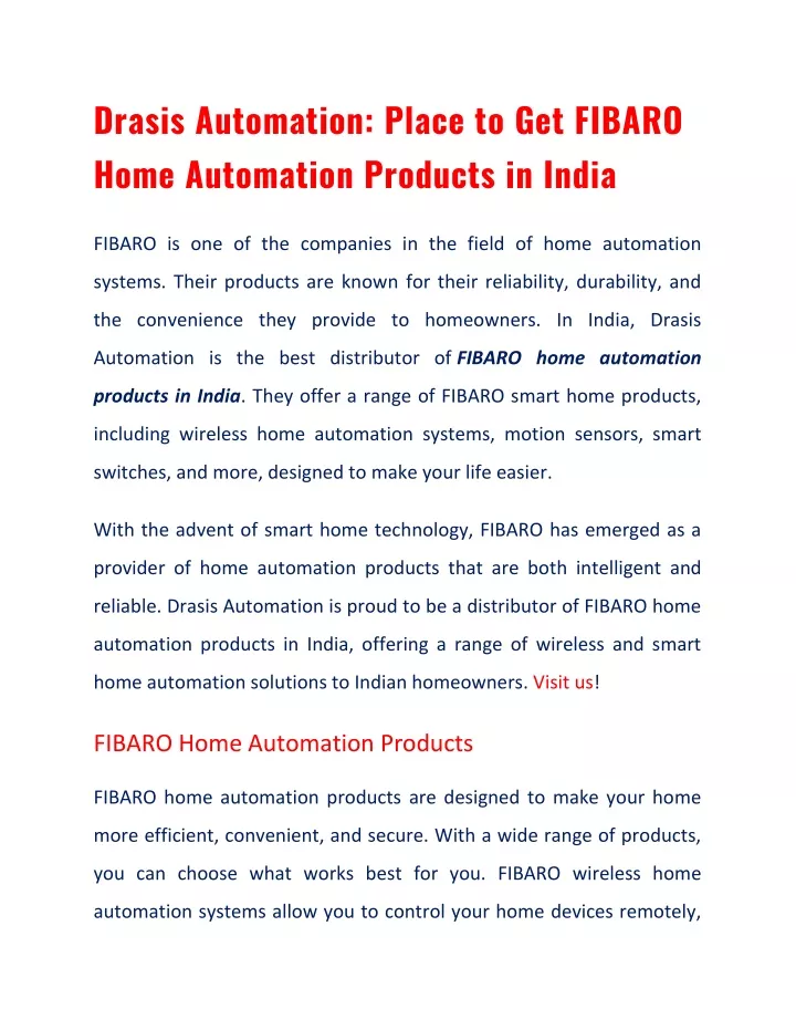 drasis automation place to get fibaro home