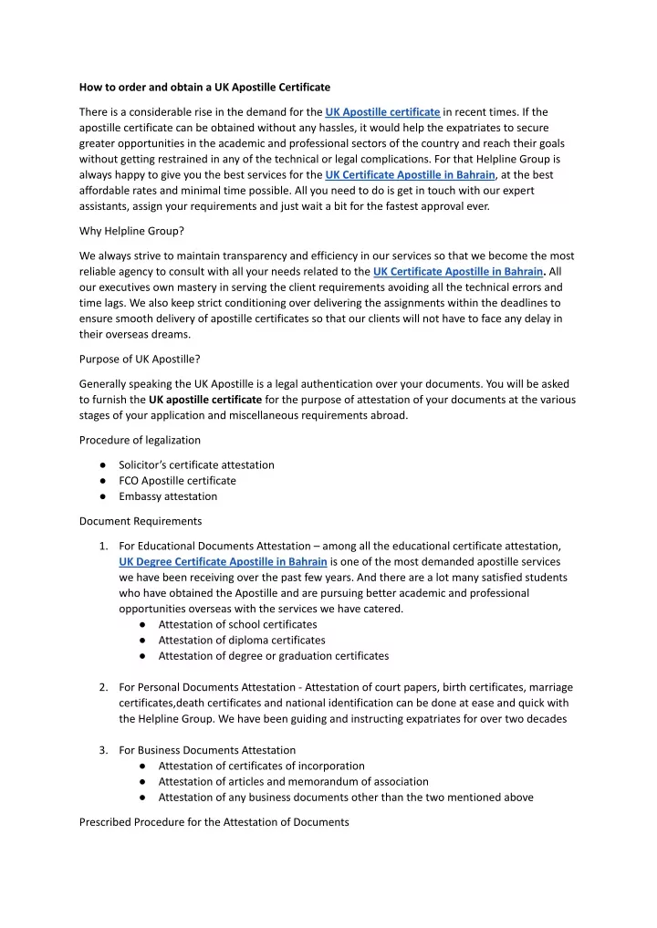 how to order and obtain a uk apostille certificate