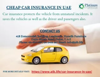 Cheap Car Insurance in UAE