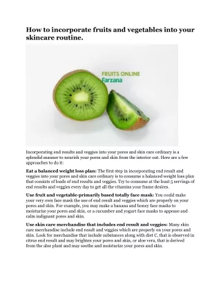 how to incorporate fruits and vegetables into