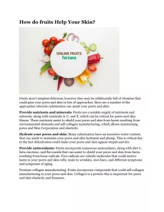 how do fruits help your skin