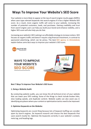 ways to improve your website s seo score