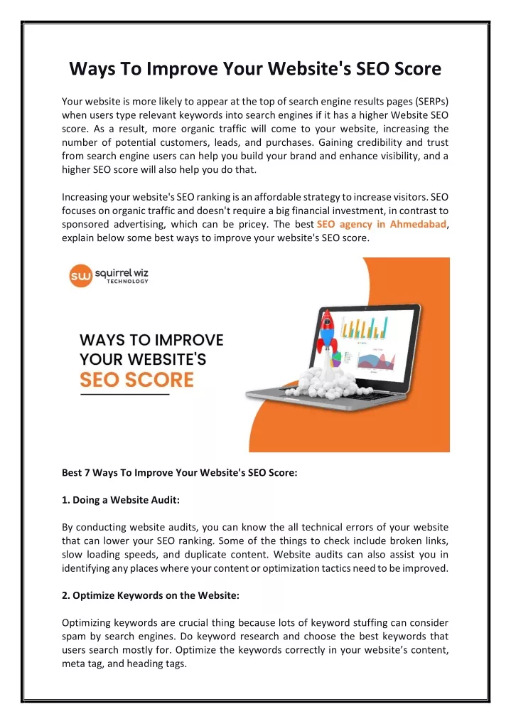 ways to improve your website s seo score