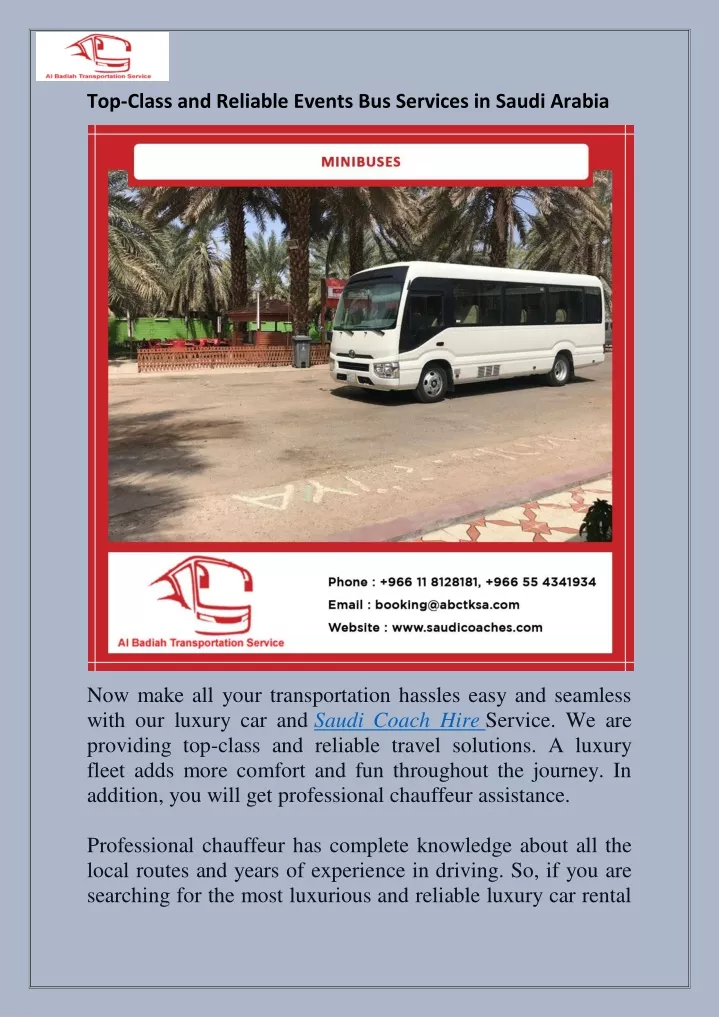 top class and reliable events bus services