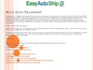 bold auto transport