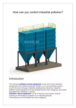 How can you control industrial pollution