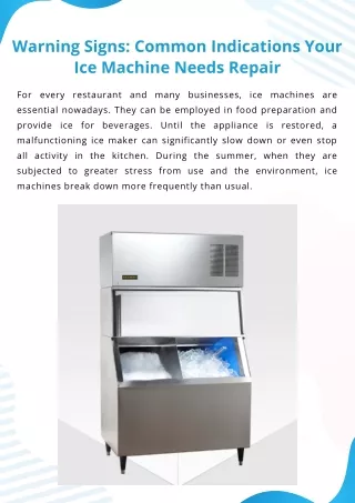 warning signs common indications your ice machine