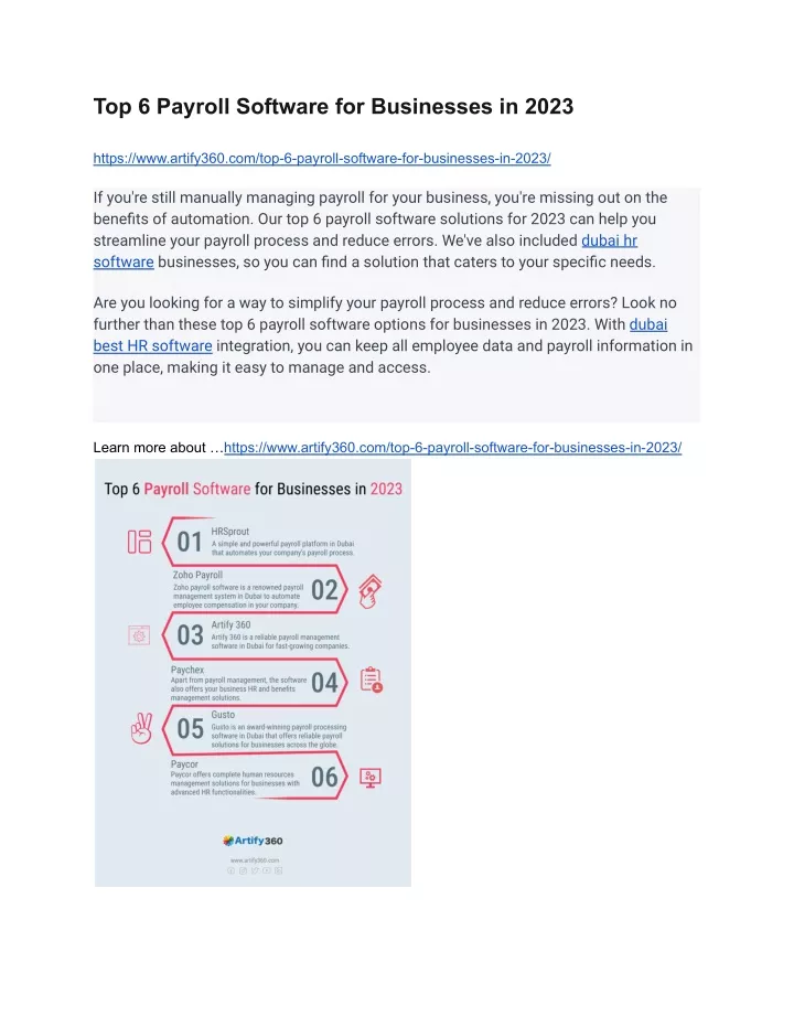 top 6 payroll software for businesses in 2023