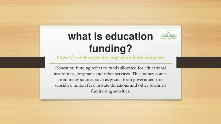 how do education funds work