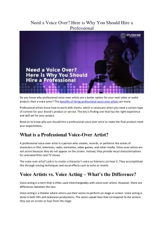 need a voice over here is why you should hire