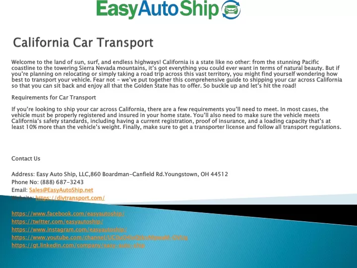 california car transport