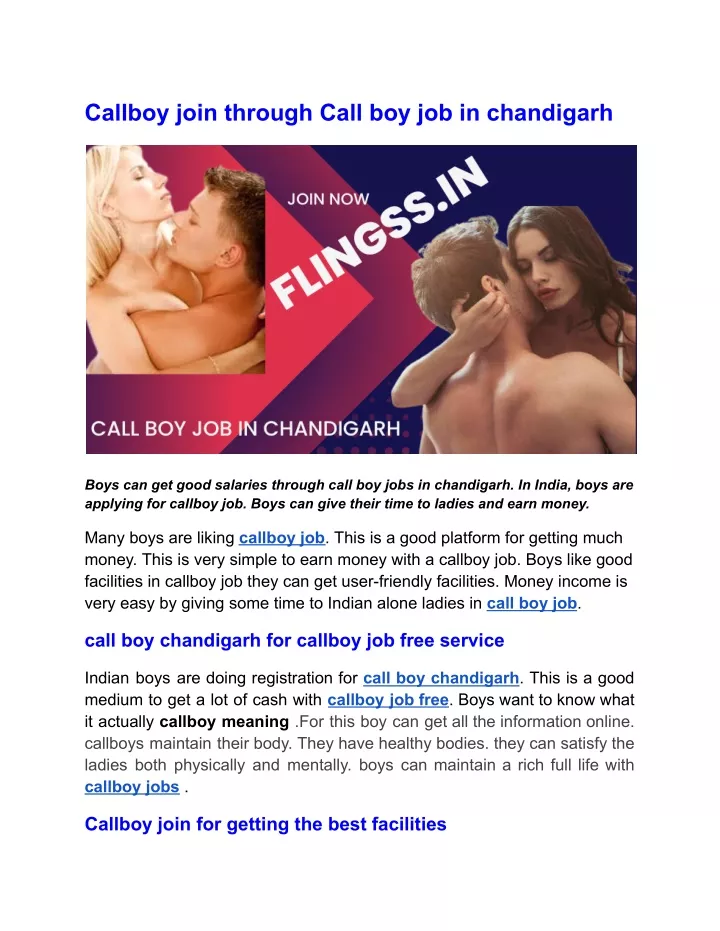 callboy join through call boy job in chandigarh