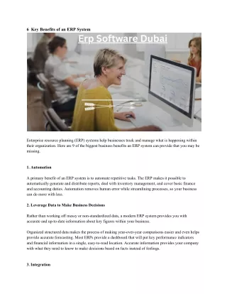 6 key benefits of an erp system
