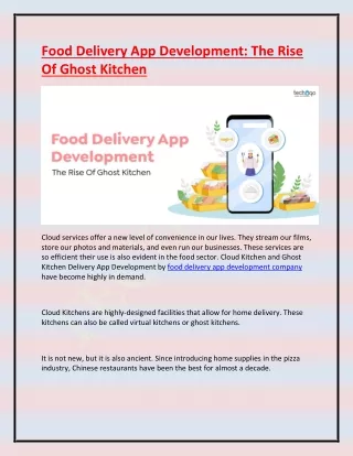 food delivery app development the rise of ghost