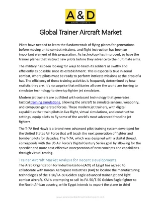Global Trainer Aircraft Market