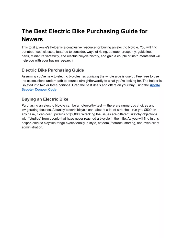 the best electric bike purchasing guide for newers