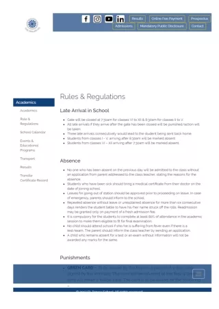 St Teresa School in Cms Rulesregulations