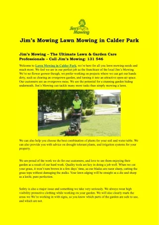 Lawn Mowing Calder Park