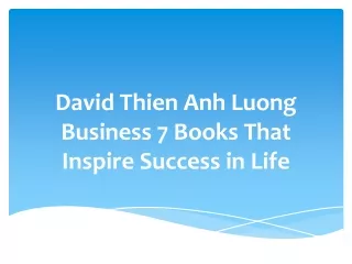 David Thien Anh Luong Business 7 Books That Inspire Success in Life