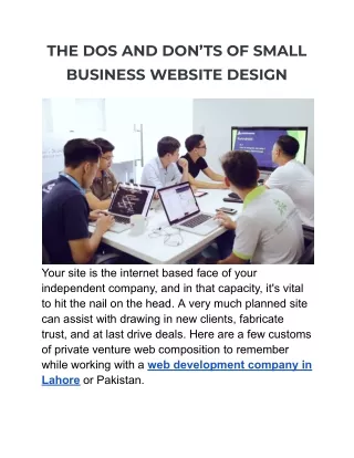 the dos and don ts of small business website