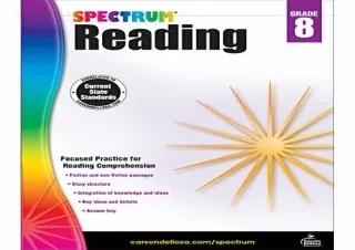download Spectrum Reading Comprehension Grade 8 Workbooks, Nonfiction and Fictio