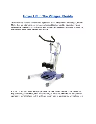 hoyer lift in the villages florida
