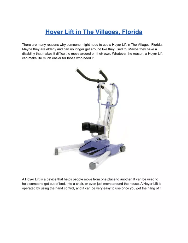 hoyer lift in the villages florida