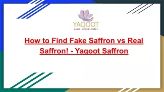 Fake Saffron vs Real Saffron! - Yaqoot Saffron